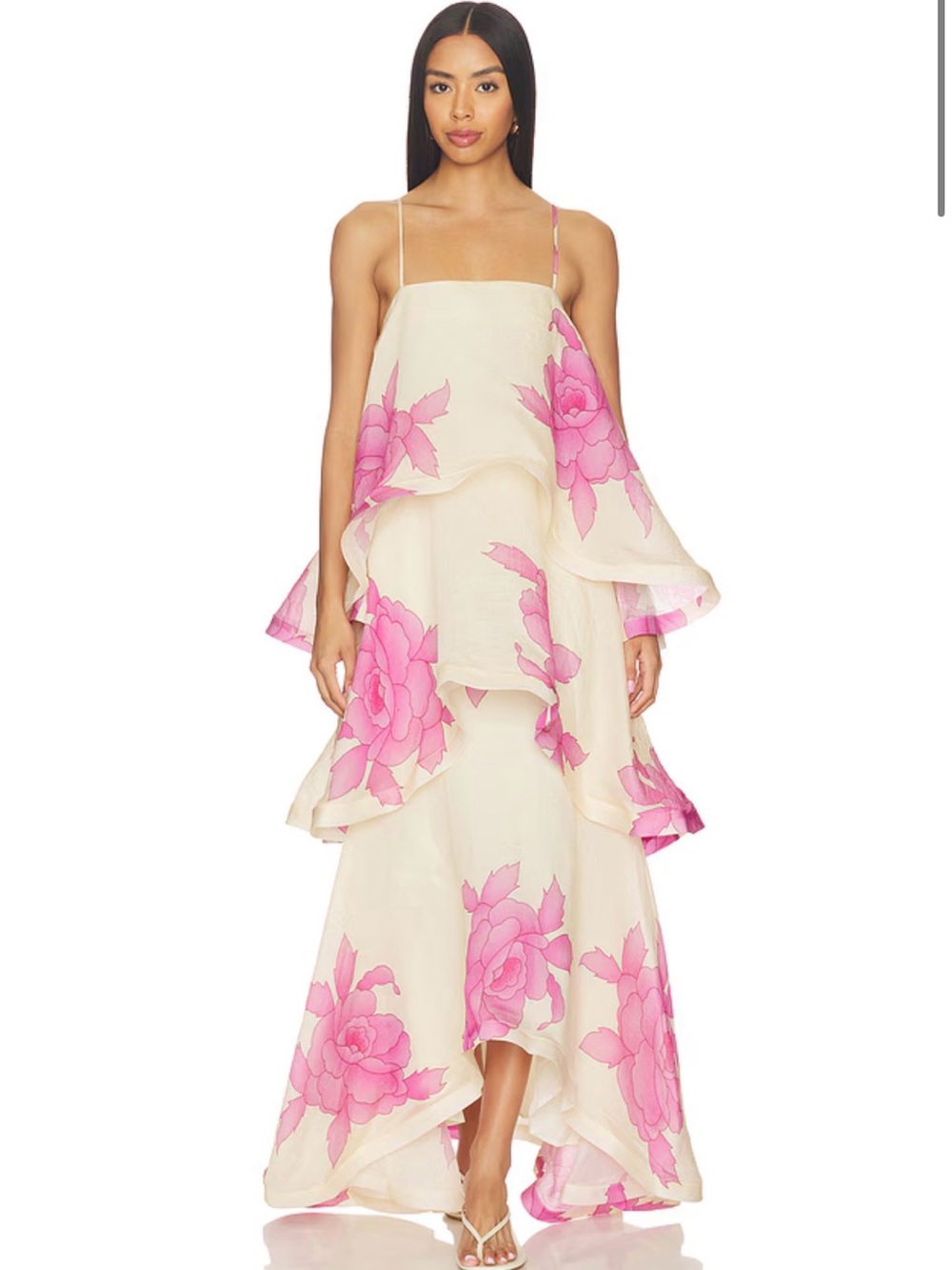 Rova Tiered Gown in Cream & Pink
ELLIATT